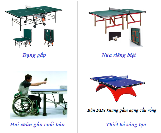 Các dạng bàn bóng bàn