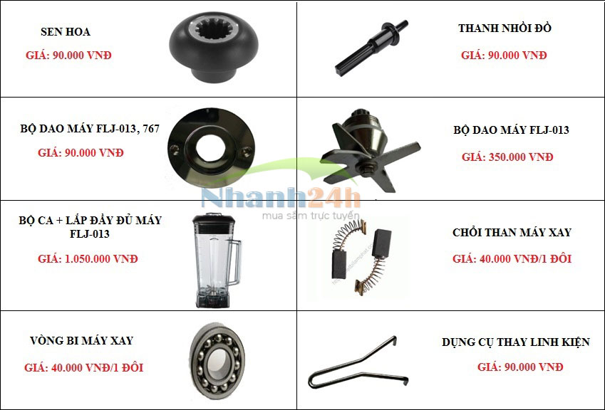 FJL-013 luôn có sẵn linh-phụ kiện thay thế