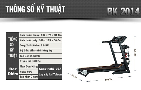 Máy Chạy Bộ Đa Năng BK-2014